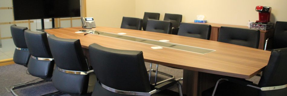 Sven Christiansen Ambus boardroom table with Mobili Vista Chairs